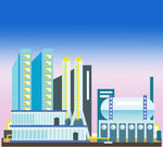 城市建筑工厂矢量建筑免抠素材