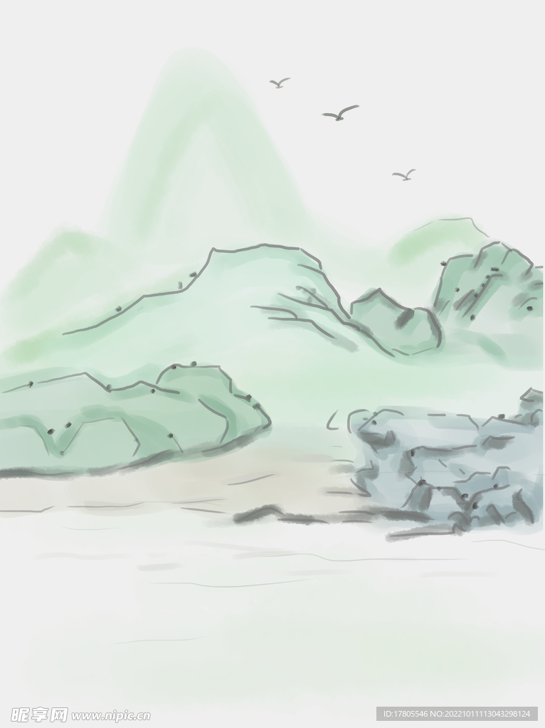水墨画图片  山水风景 中国风