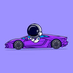 Q版宇航员 开跑车