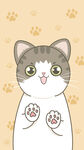 卡通猫咪可爱猫爪壁纸