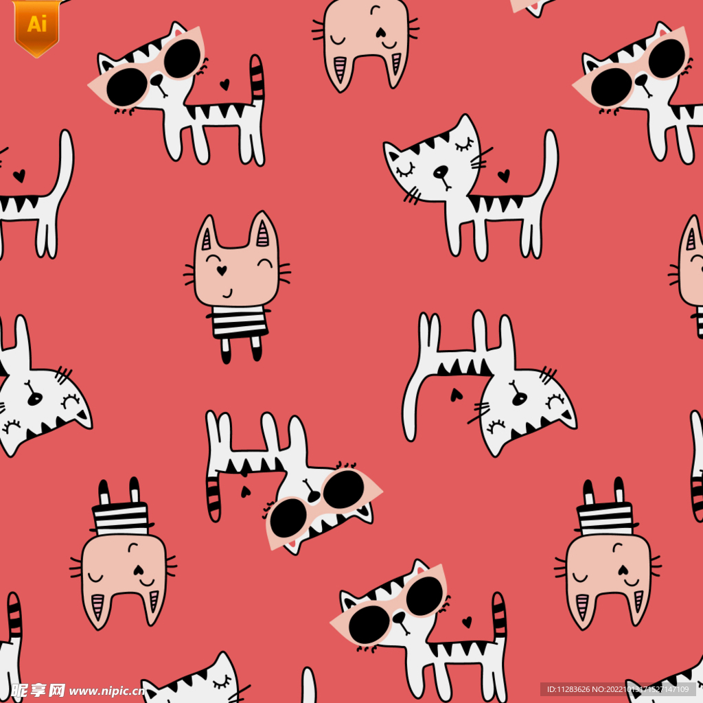 个性可爱猫咪背景