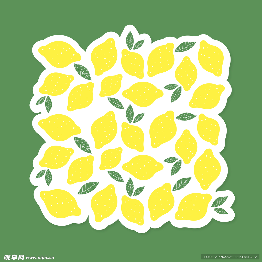 矢量柠檬连续纹样