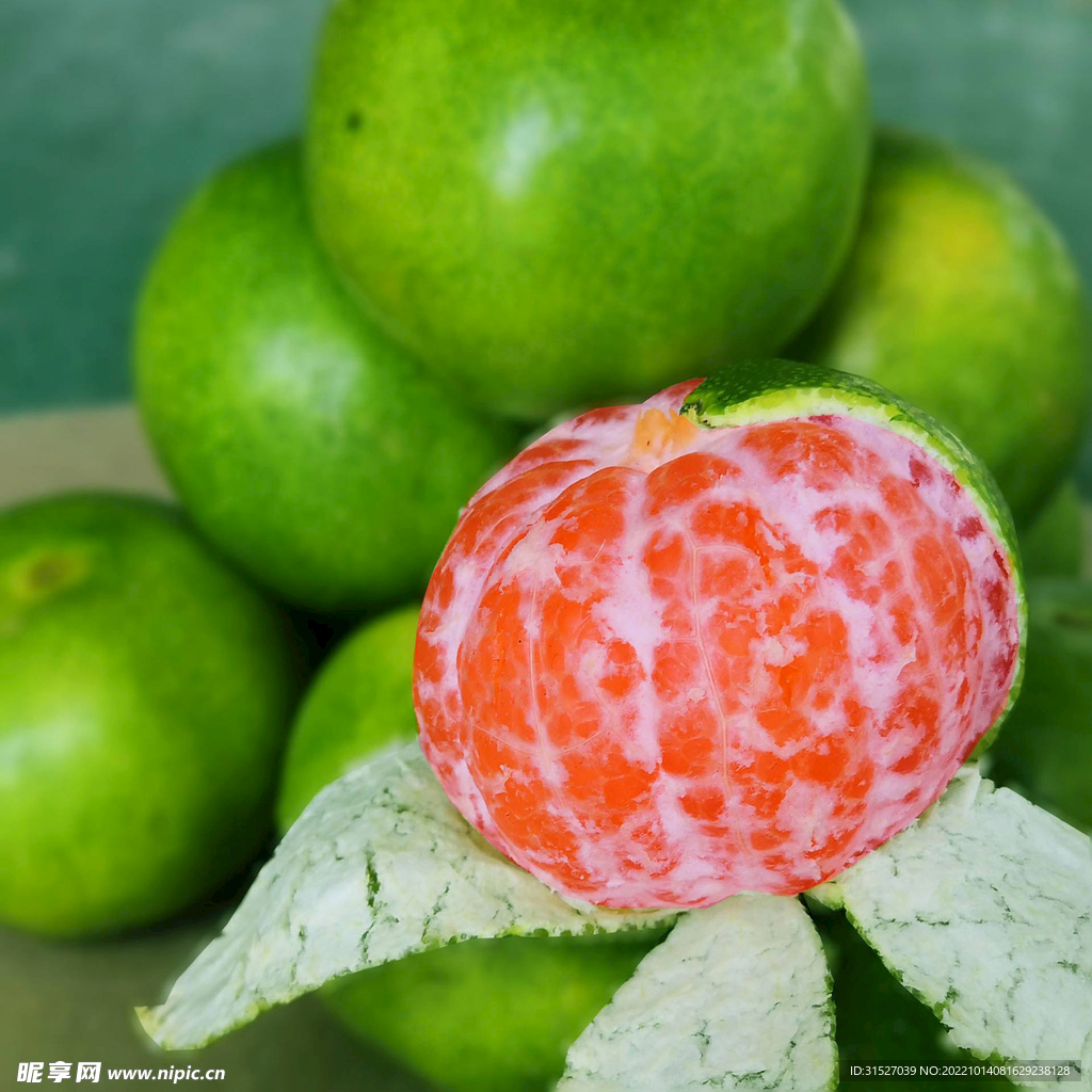 绿皮橘子特写