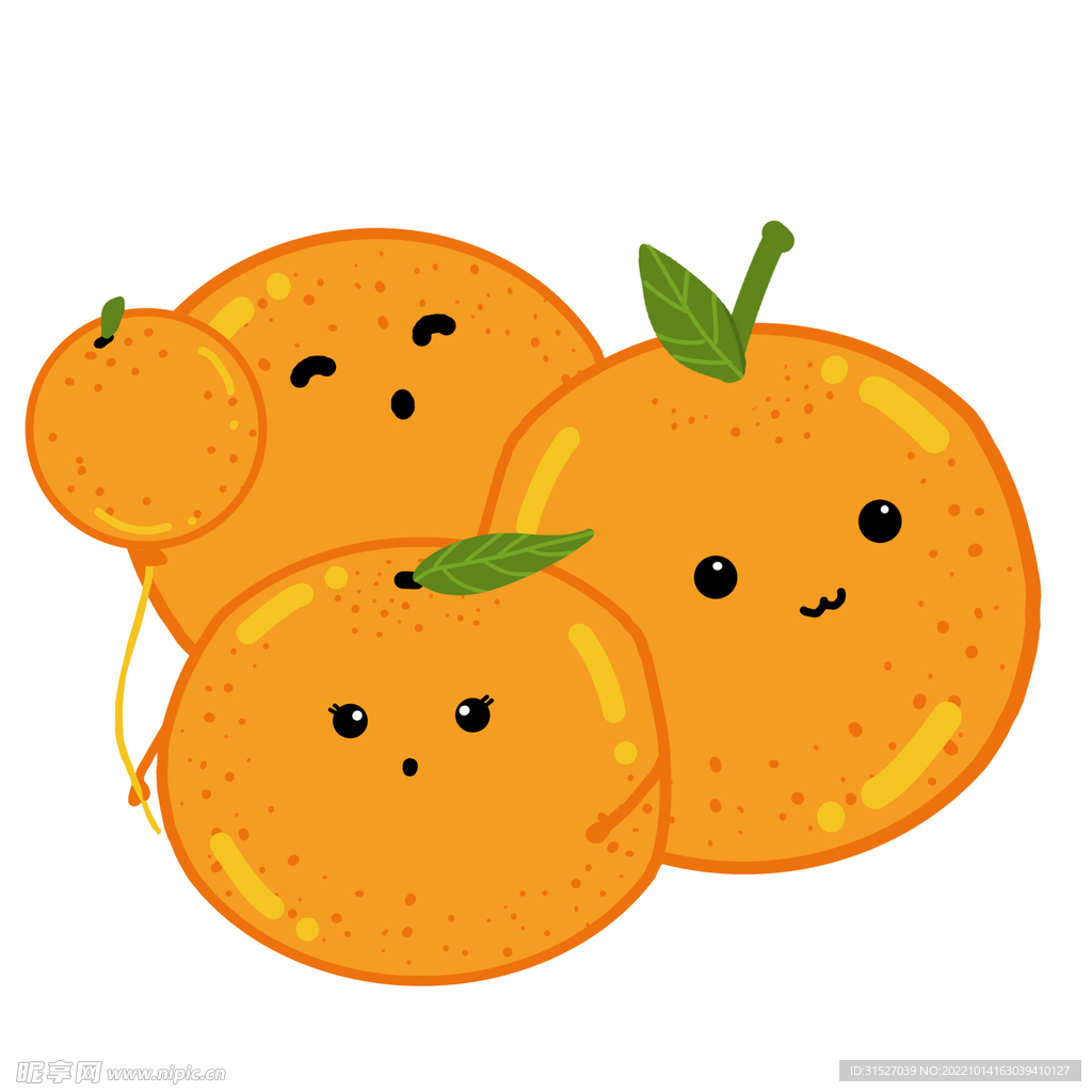 可爱橘子插画