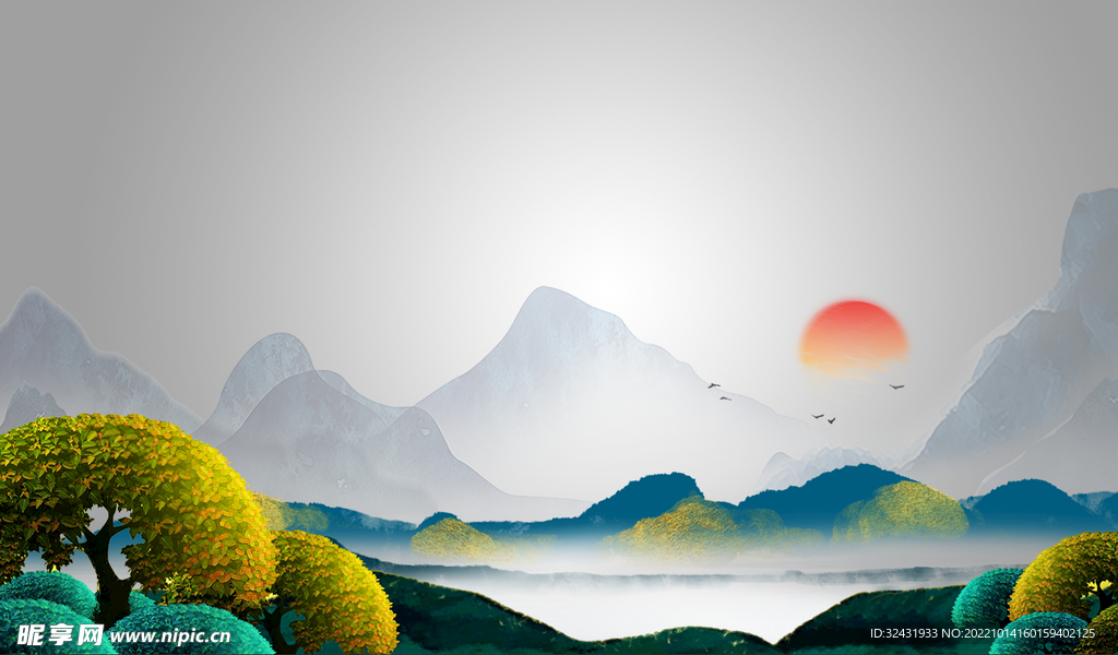 青山绿色