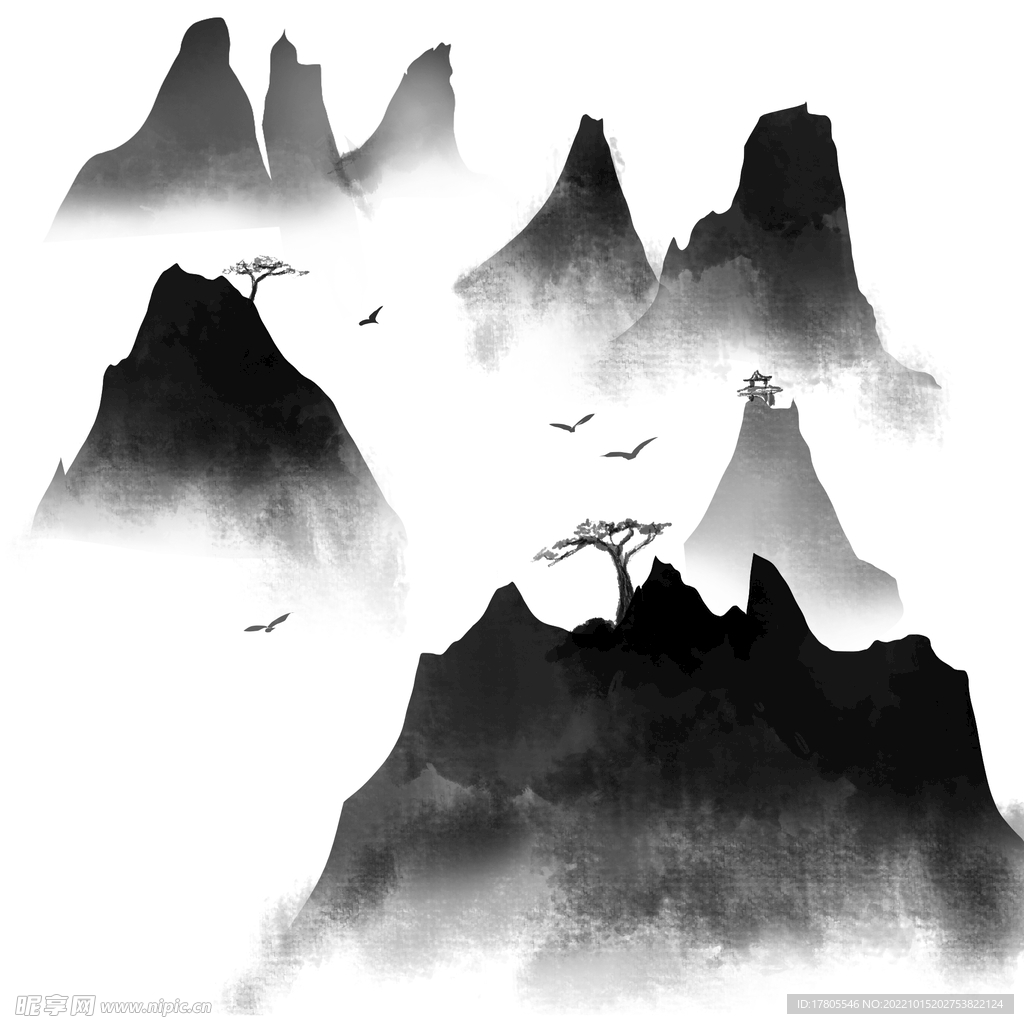 水墨画图片  山水风景 中国风