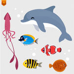 章鱼海洋动物插画