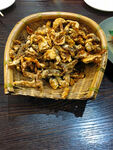 美食椒盐蘑菇摄影