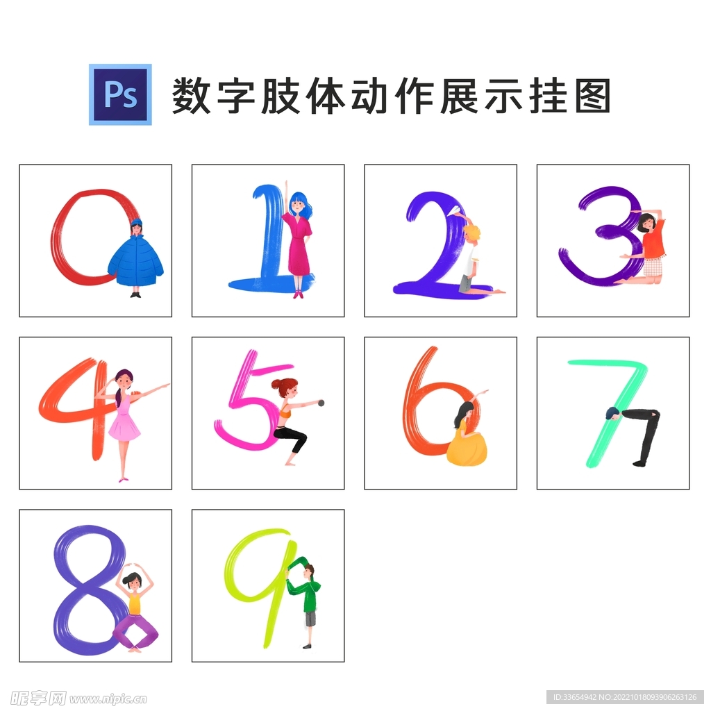 数字肢体动作展示挂图