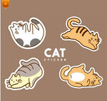 可爱宠物猫咪卡通插画