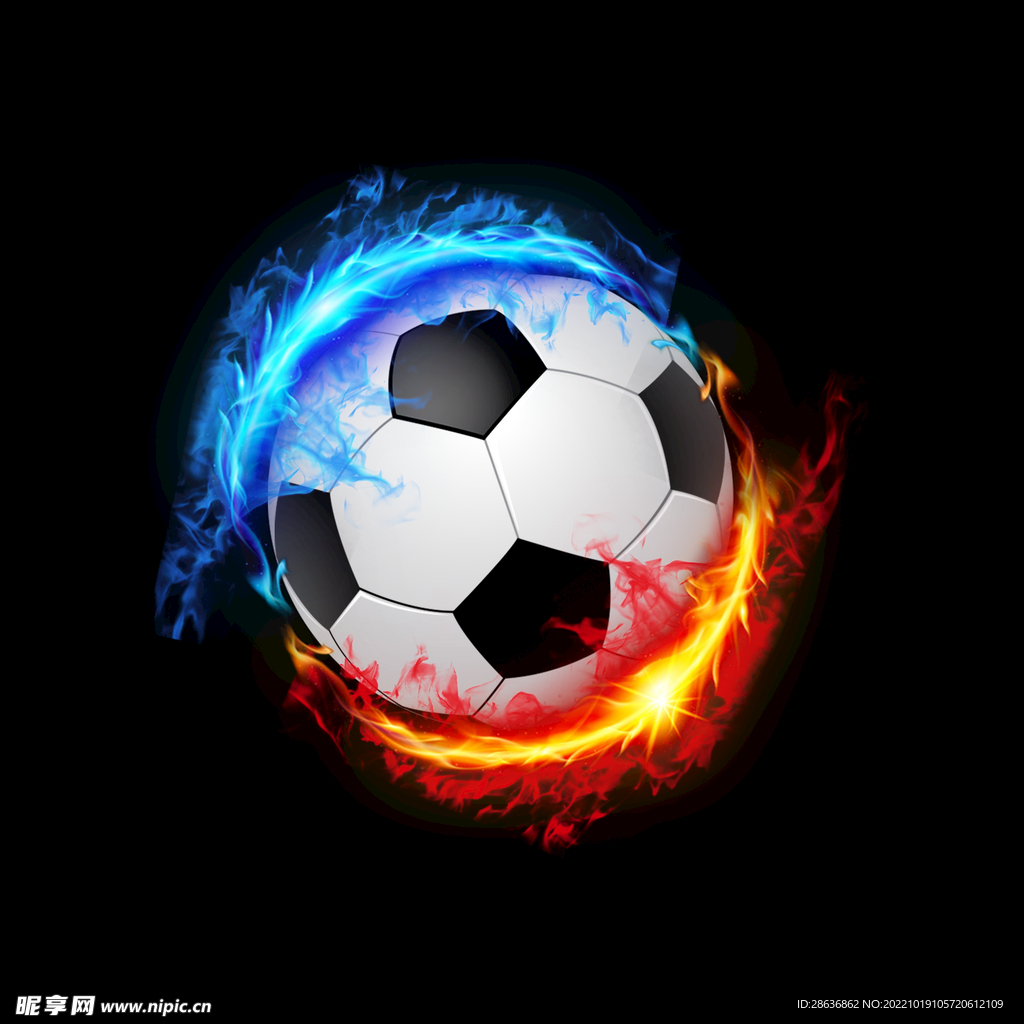 火焰光效足球