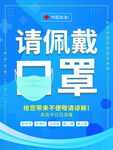 请佩戴口罩海报