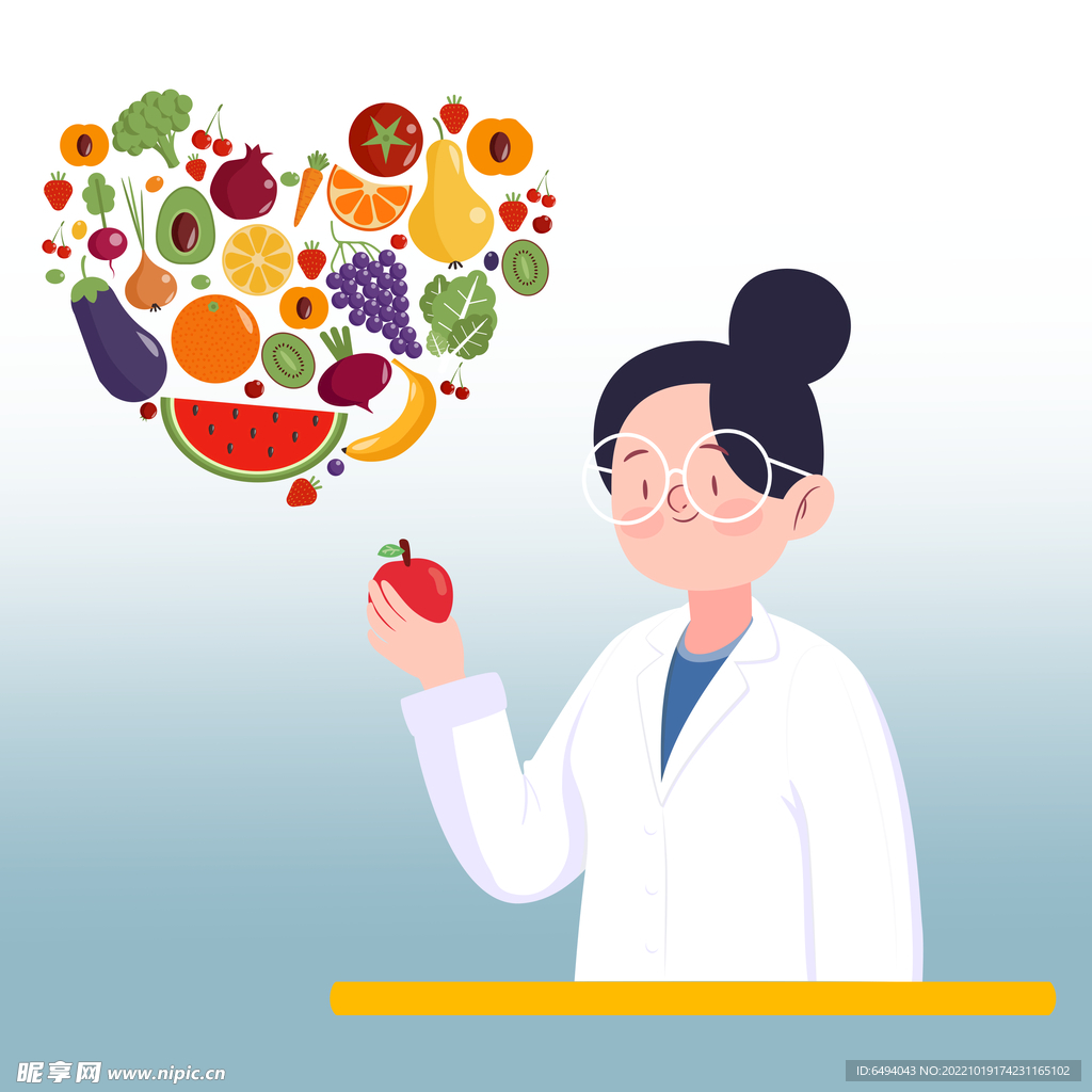 护士建议健康饮食蔬菜水果