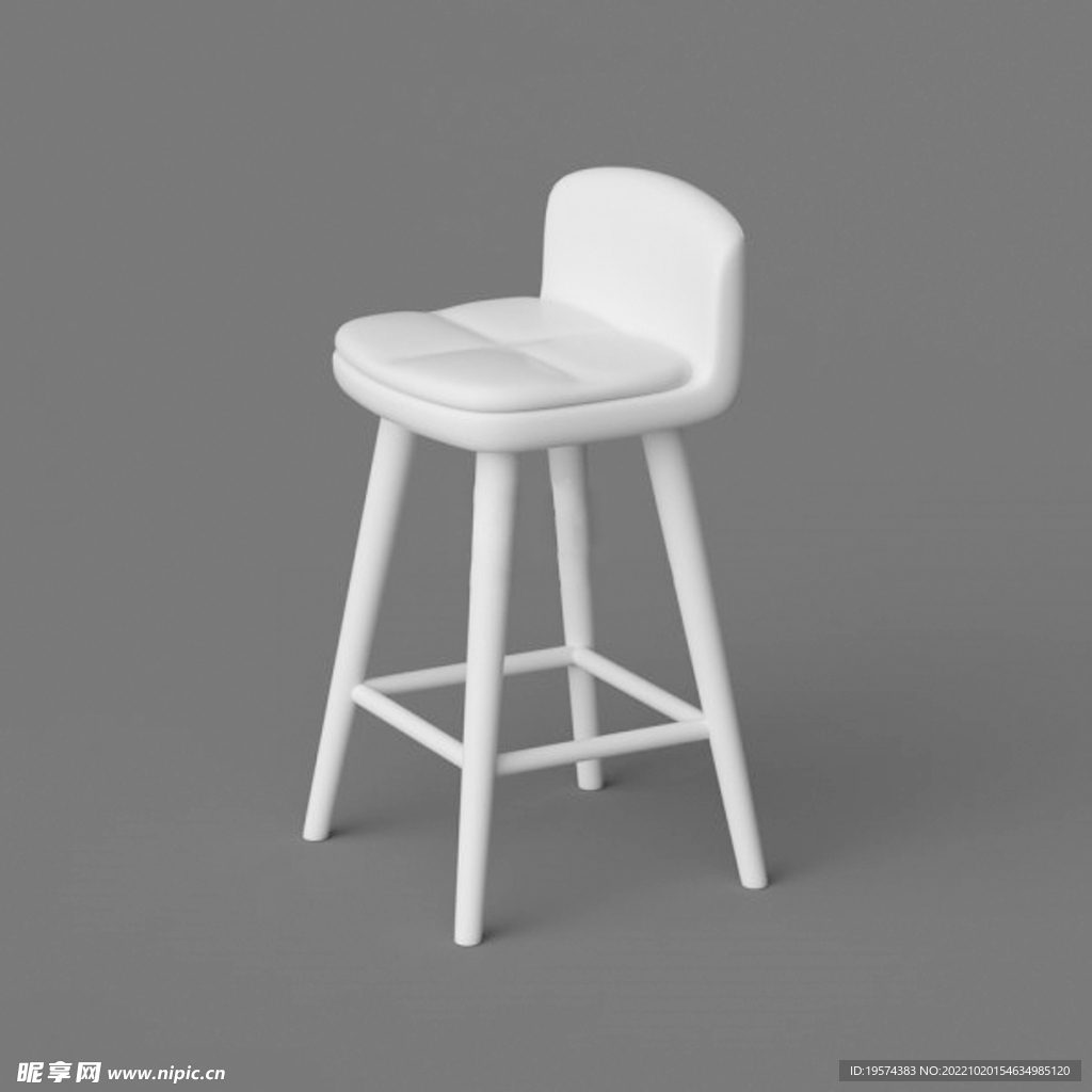 C4D模型高脚椅子