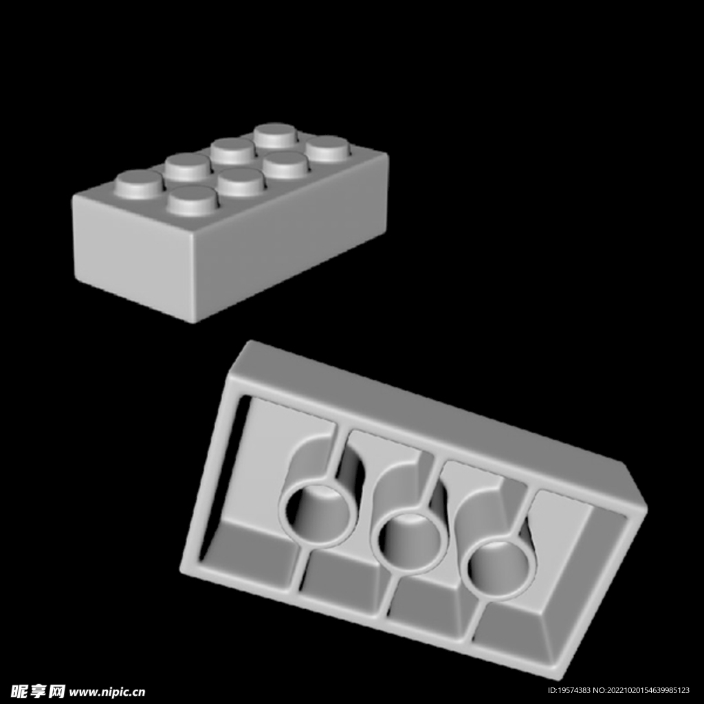 C4D模型乐高积木玩具