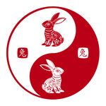 兔年喜庆剪影  