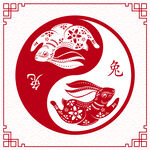 兔年喜庆剪影  