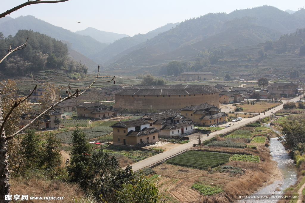 福建土楼俯瞰图