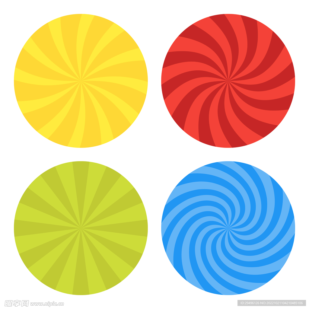 4款彩色螺旋图形