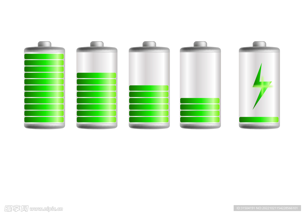 矢量绿色环保电池