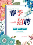手绘春季招聘校园招聘海报