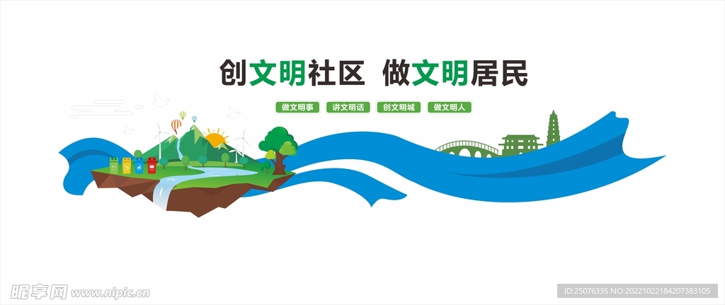 文明社区文化墙