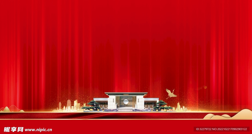 红色背景画面
