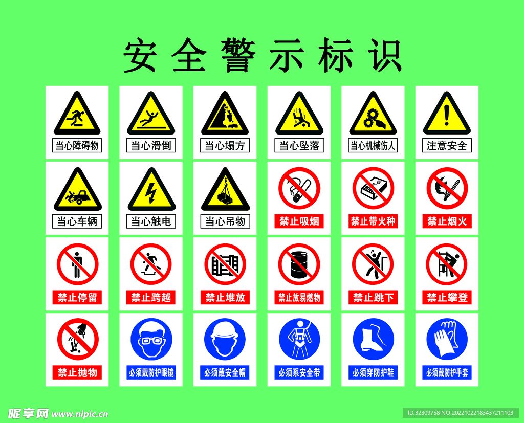 安全标识牌 注意安全