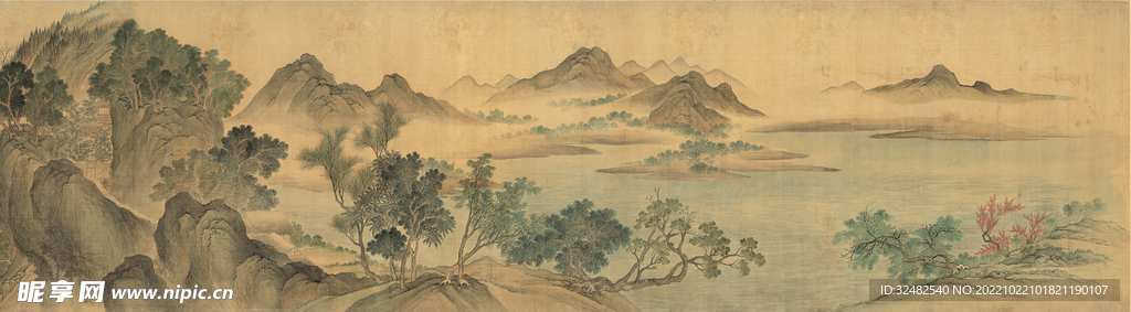 高清 恽寿平 湖山春暖图全图