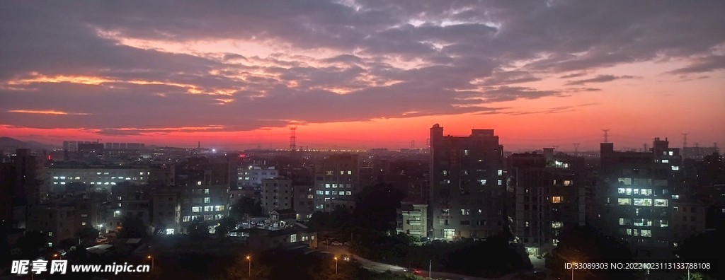 黄昏 夜景 夕阳