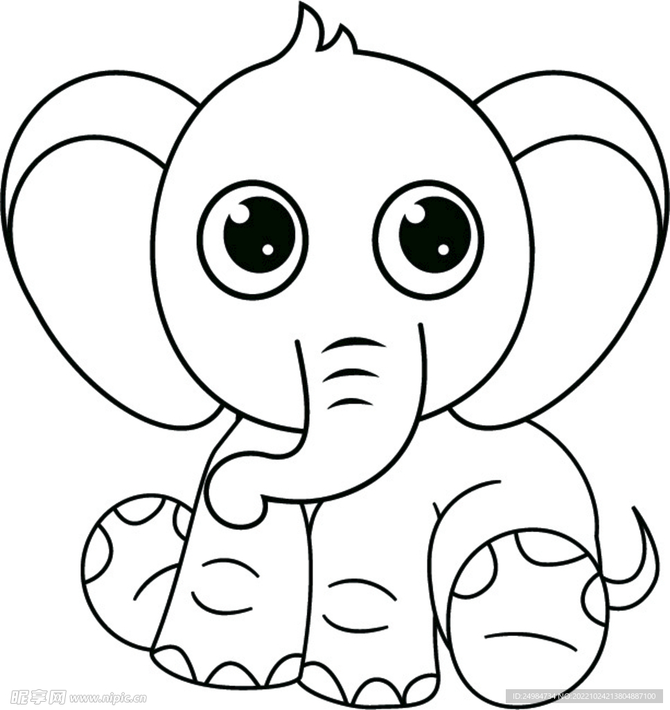 大象卡通矢量素材插画