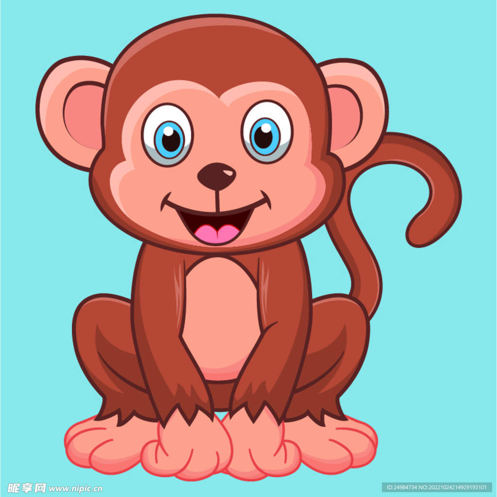 猴子矢量素材插画