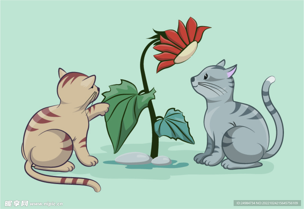 猫卡通矢量素材插画图片