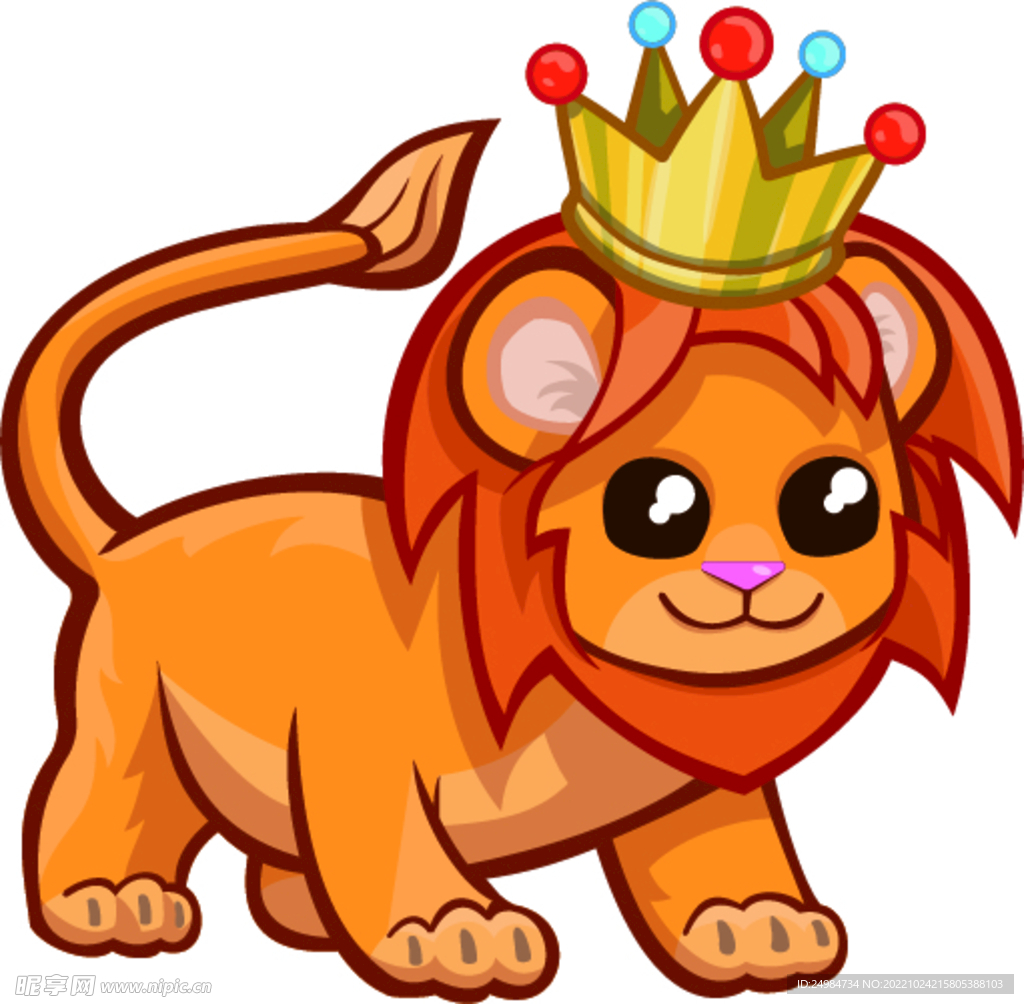 狮子王王冠标志吉祥物插画图片素材_ID:427314509-Veer图库