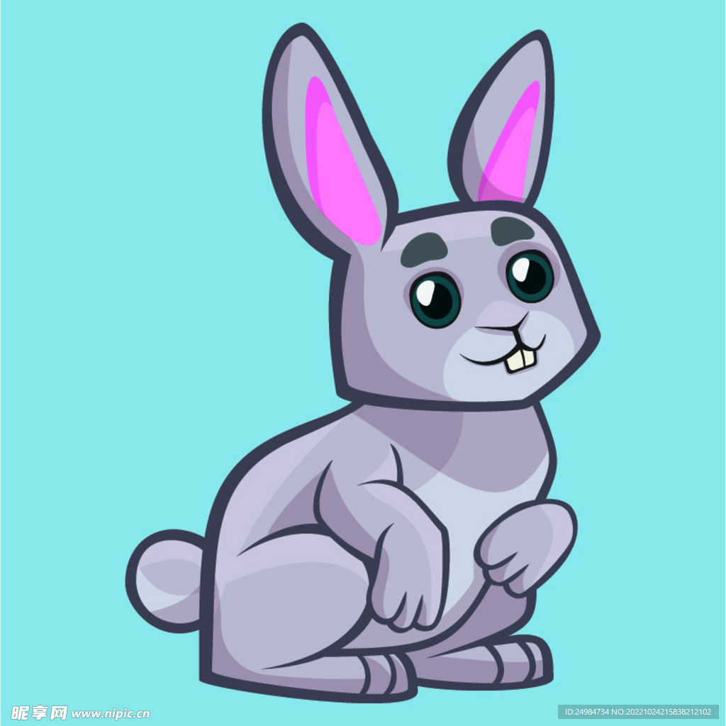 兔子卡通矢量素材插画