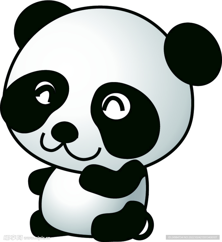 熊猫卡通矢量素材插画