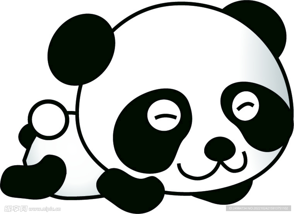 熊猫卡通矢量素材插画