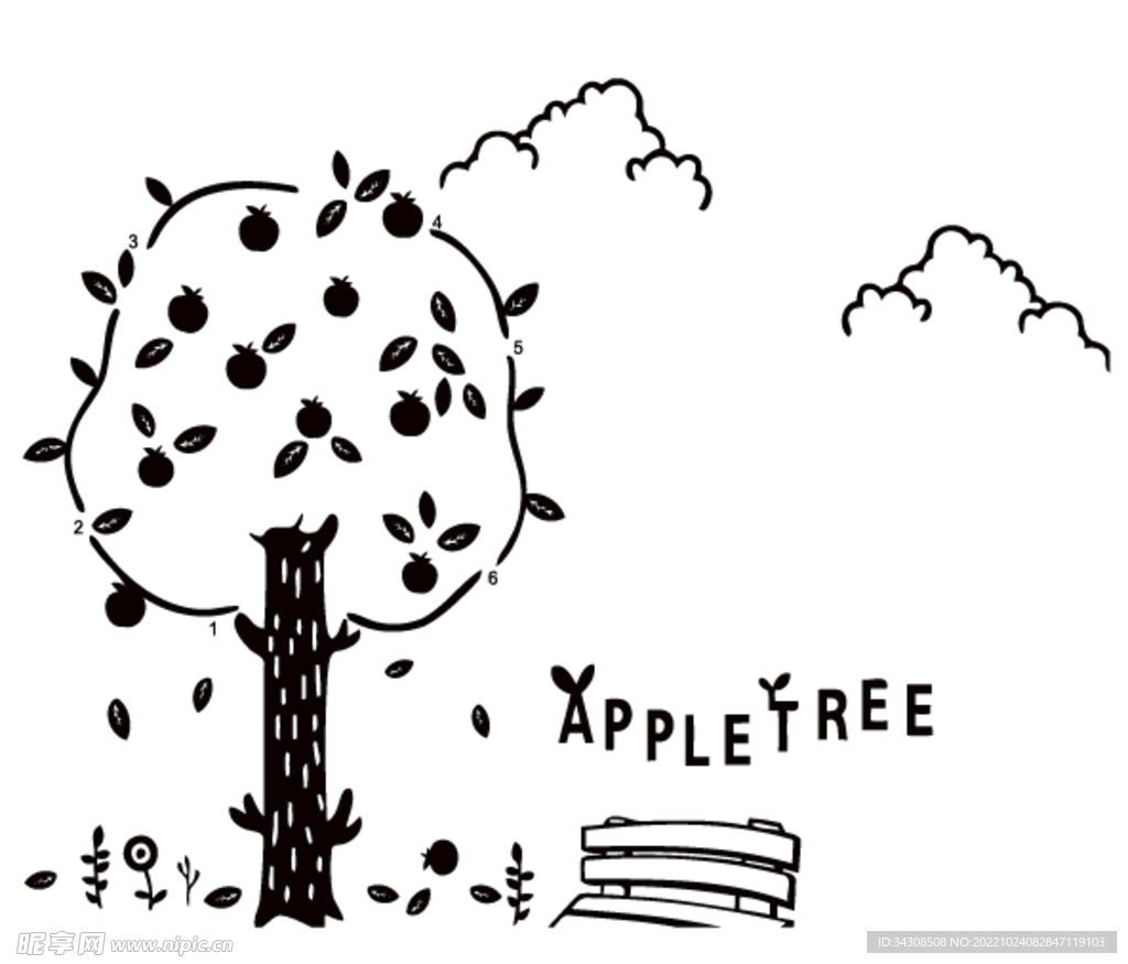 矢量图苹果树