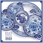2023年兔年春节海报背景素材