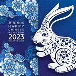 2023年兔年春节海报背景素材