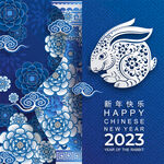 2023年兔年春节海报背景素材