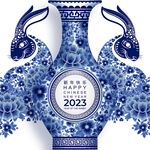 2023年兔年春节海报背景素材
