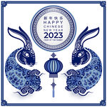 2023年兔年春节海报背景素材