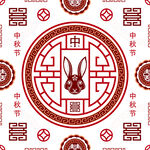 2023年兔年春节矢量无缝背景