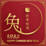 2023兔年春节海报插画