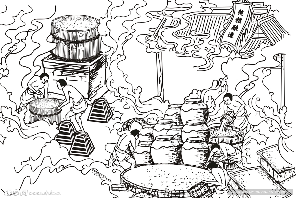 酒窖插画