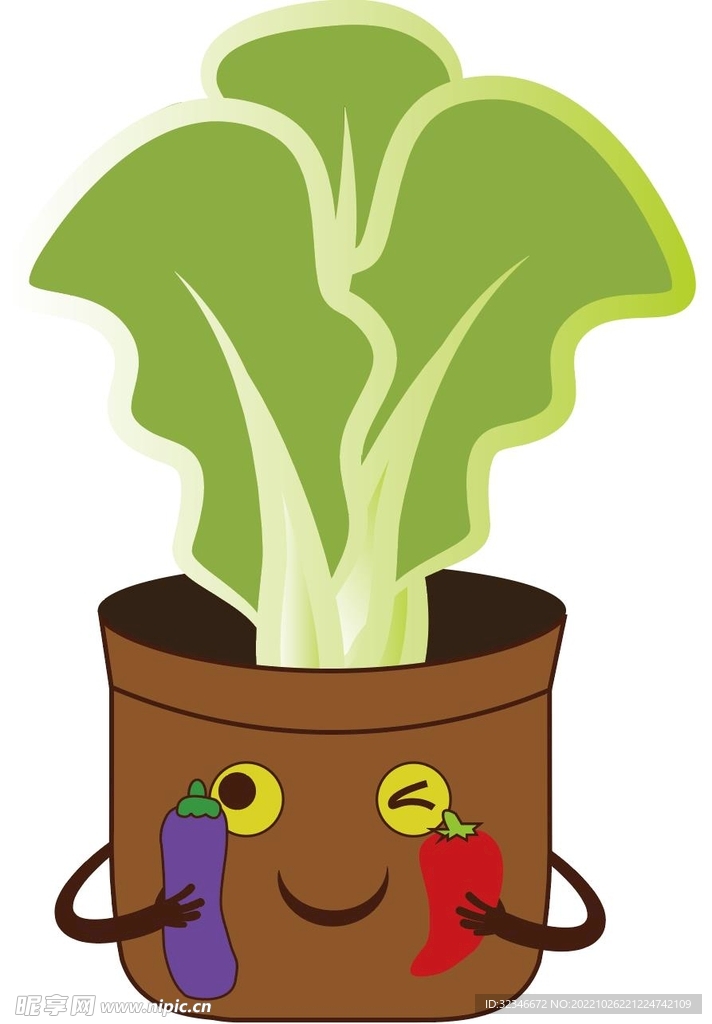卡通盆栽蔬菜