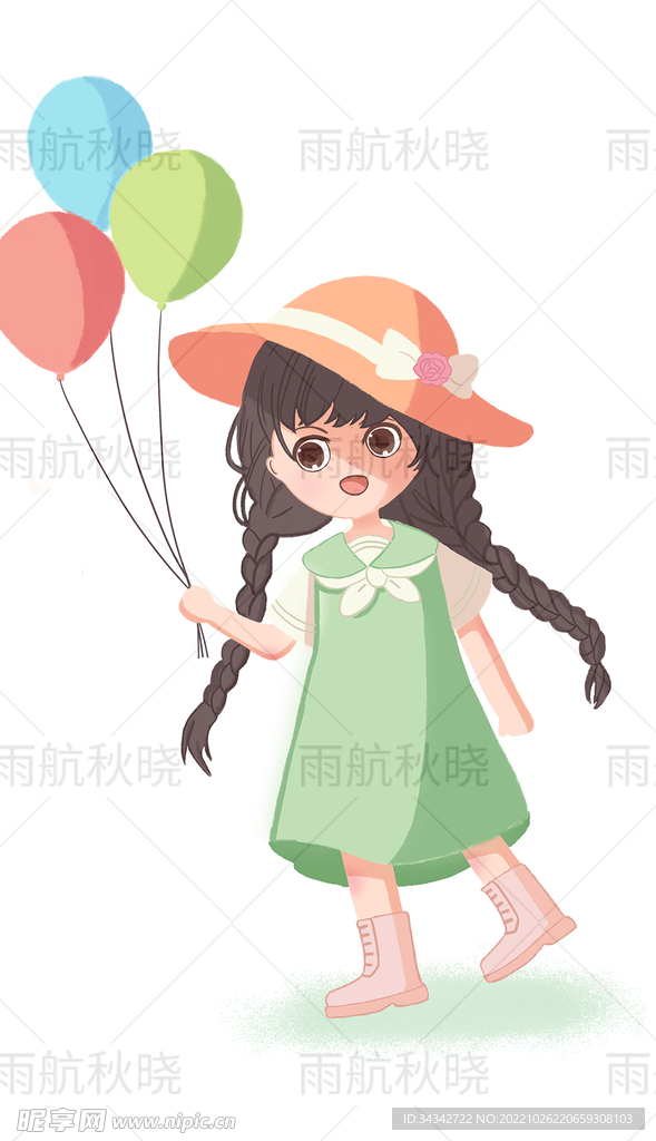 卡通小女孩