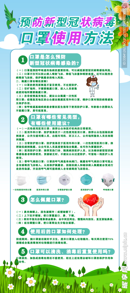 口罩使用方法易拉宝