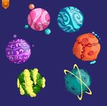 宇宙卡通星球插画